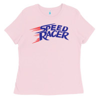 Bubblegum Pink blue speed racer 80s   speed racer Ladies Tee - artisFamous