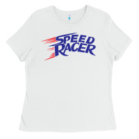 White blue speed racer 80s   speed racer Ladies Tee - artisFamous