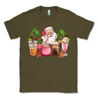 Army Green pink christmas santa coffe cups Classic Tee - CowGirlArtShop