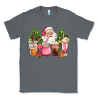 Charcoal Heather pink christmas santa coffe cups Classic Tee - CowGirlArtShop