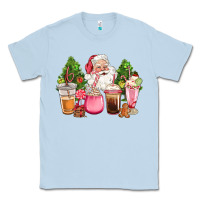 Dusty Blue pink christmas santa coffe cups Classic Tee - CowGirlArtShop