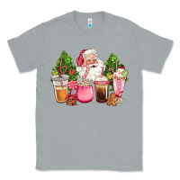 Heather Grey pink christmas santa coffe cups Classic Tee - CowGirlArtShop