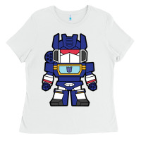 White soundwave transformers chibi Ladies Tee - artisFamous