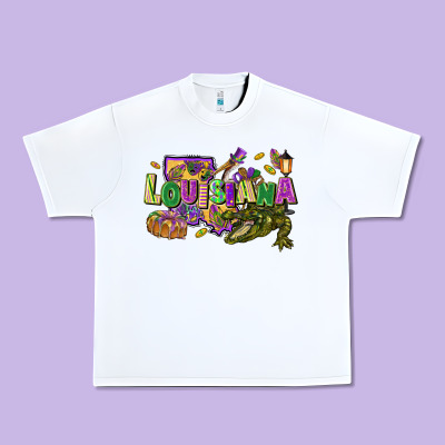 Louisiana Mardi Gras Urban Heavy Tee Designed By Fadigitalartstudio
