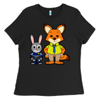 Black zootopia duo chibi Ladies Tee - artisFamous