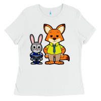 White zootopia duo chibi Ladies Tee - artisFamous