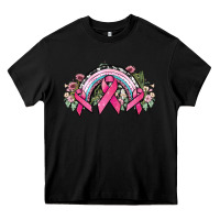 Black Cancer ribbon rainbow Cancer Awareness Heavy Core Tee - HowdyJamesFarm