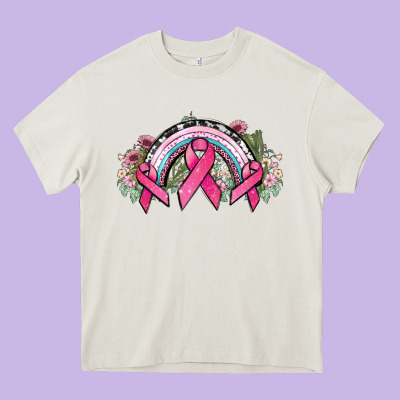 Cancer Ribbon Rainbow Cancer Awareness Heavy Core Tee Designed By Howdyjamesfarm