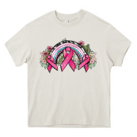 Cream Cancer ribbon rainbow Cancer Awareness Heavy Core Tee - HowdyJamesFarm