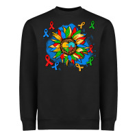 Black autism sunflower ribbon Heavyweight Sweatshirt - AdoDesignShop