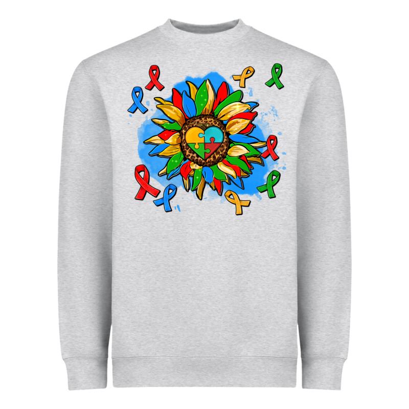 Autism Sunflower Ribbon Heavyweight Sweatshirt by AdoDesignShop | Teevron