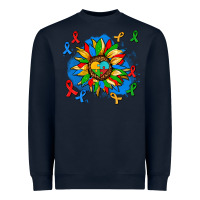 Navy autism sunflower ribbon Heavyweight Sweatshirt - AdoDesignShop