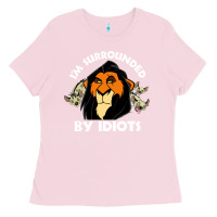 Bubblegum Pink surrounded by idiots book Ladies Tee - artisFamous
