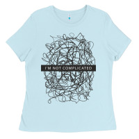 Baby Blue ı'm not complicated Ladies Tee - artisFamous