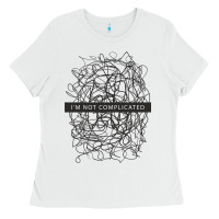 White ı'm not complicated Ladies Tee - artisFamous