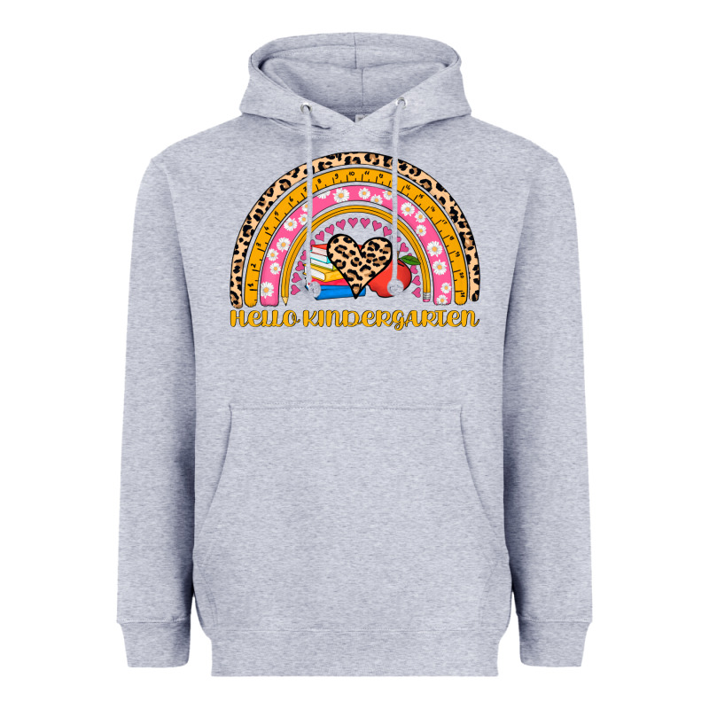 Back To School Rainbow Hello Kindergarten Heavyweight Hoodie by AdoDesignShop | Teevron