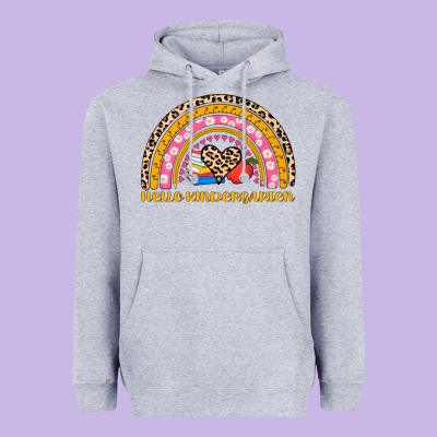 Back To School Rainbow Hello Kindergarten Heavyweight Hoodie Designed By Adodesignshop