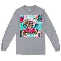 Heather Grey nail tools and polish with flowers and tooled leather seamless pattern Long Sleeve Tee - BundleAndBundleShop