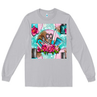 Moon Dust nail tools and polish with flowers and tooled leather seamless pattern Long Sleeve Tee - BundleAndBundleShop
