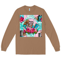 Toasted Coconut nail tools and polish with flowers and tooled leather seamless pattern Long Sleeve Tee - BundleAndBundleShop