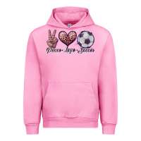 Fuchsia Pink peace love soccer Urban Hoodie - JahusDesignShop