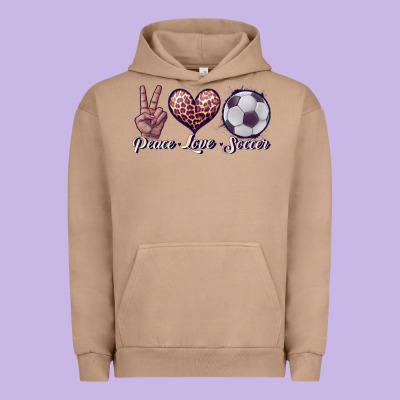 Peace Love Soccer Urban Hoodie Designed By Jahusdesignshop