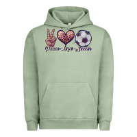 Pigment Oil Green peace love soccer Urban Hoodie - JahusDesignShop