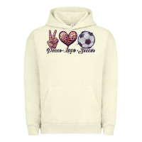 Pigment Pistachio peace love soccer Urban Hoodie - JahusDesignShop