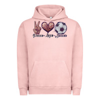 Pigment Salmon peace love soccer Urban Hoodie - JahusDesignShop