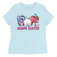 Baby Blue Happy Easter Dental Easter Day Ladies Tee - CowGirlArtShop