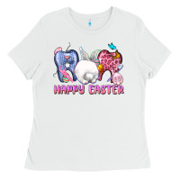White Happy Easter Dental Easter Day Ladies Tee - CowGirlArtShop