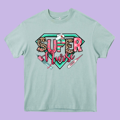 Super Nurse Heavy Core Tee Designed By Ranaportraitstore