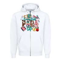 White living that  para  life Zipper Hoodie - AdoDesignShop