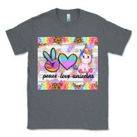 Charcoal Heather peace loeve unicorns Classic Tee - CowGirlArtShop
