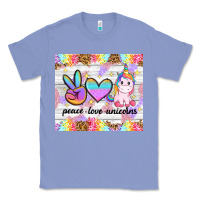 Colony Blue peace loeve unicorns Classic Tee - CowGirlArtShop
