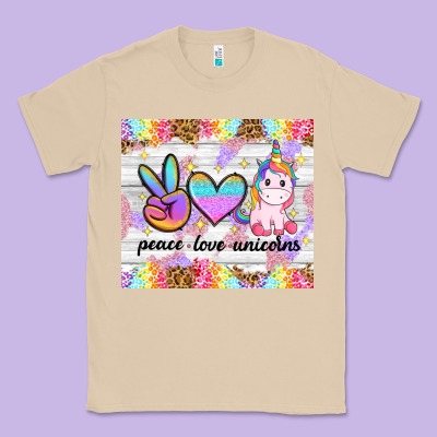 Peace Loeve Unicorns Classic Tee Designed By Cowgirlartshop