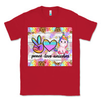 Red peace loeve unicorns Classic Tee - CowGirlArtShop