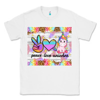 White peace loeve unicorns Classic Tee - CowGirlArtShop