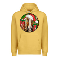 Antique Gold Belgian Horse  Christmas Premium Hoodie - LillyAllenDesigns