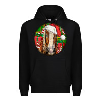 Black Belgian Horse  Christmas Premium Hoodie - LillyAllenDesigns