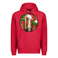 Cardinal Belgian Horse  Christmas Premium Hoodie - LillyAllenDesigns