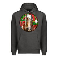 Charcoal Heather Belgian Horse  Christmas Premium Hoodie - LillyAllenDesigns