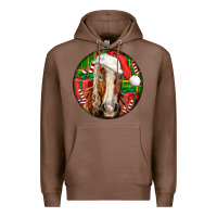 Chestnut Belgian Horse  Christmas Premium Hoodie - LillyAllenDesigns