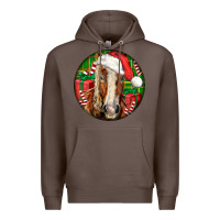 Coffee Belgian Horse  Christmas Premium Hoodie - LillyAllenDesigns
