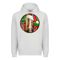 Dove Grey Belgian Horse  Christmas Premium Hoodie - LillyAllenDesigns