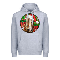 Heather Grey Belgian Horse  Christmas Premium Hoodie - LillyAllenDesigns