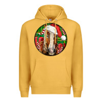 Mustard Belgian Horse  Christmas Premium Hoodie - LillyAllenDesigns