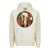 Oatmeal Heather Belgian Horse  Christmas Premium Hoodie - LillyAllenDesigns