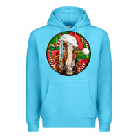 Ocean Blue Belgian Horse  Christmas Premium Hoodie - LillyAllenDesigns