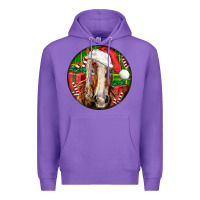 Purple Belgian Horse  Christmas Premium Hoodie - LillyAllenDesigns